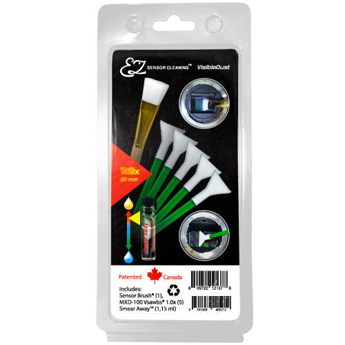 EZ Sensor Cleaning Kit™ PLUS Green Vswabs® and Smear Away™, Sensor Brush® 1.6 x / 16 mm Swab Size (APS-C format)