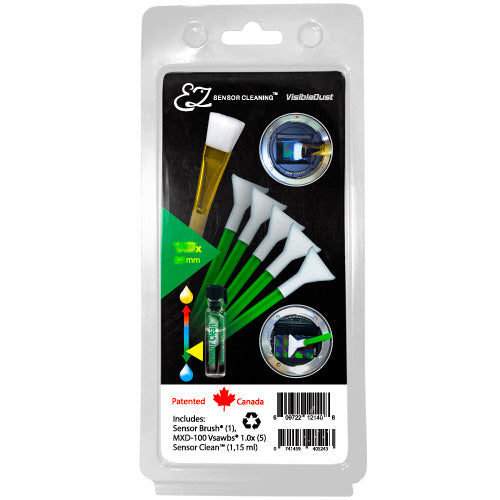 EZ Sensor Cleaning Kit™ PLUS Green Vswabs® and Sensor Clean™, Sensor Brush® 1.6 x / 16 mm Swab Size (APS-C format)